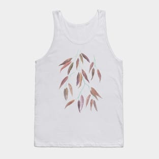 Eucalyptus leaves on marsala Tank Top